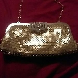 Gold mesh-like purse
